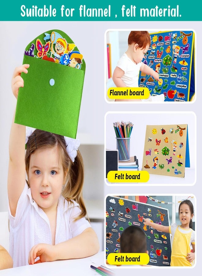 PENGFULL Felt Flannel Board Story Pieces for Toddlers Preschool,Kids Interactive Storytelling Teaching Play Kits for Flannel Board,with Words Felt Pieces(Insect Butterfly) - Image 3